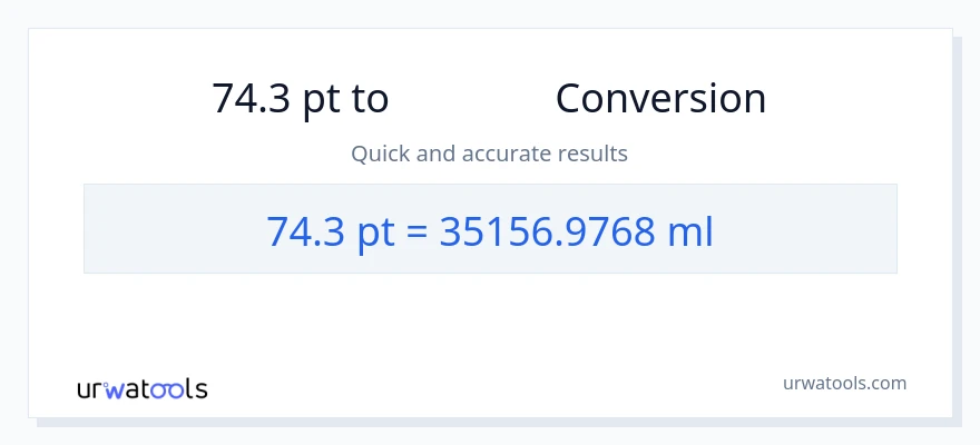 74.3 Pints から ミリリットル への変換
