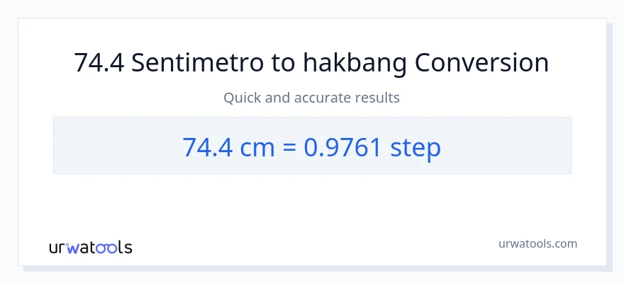 74.4 Mga Sentimetro patungong mga hakbang na conversion
