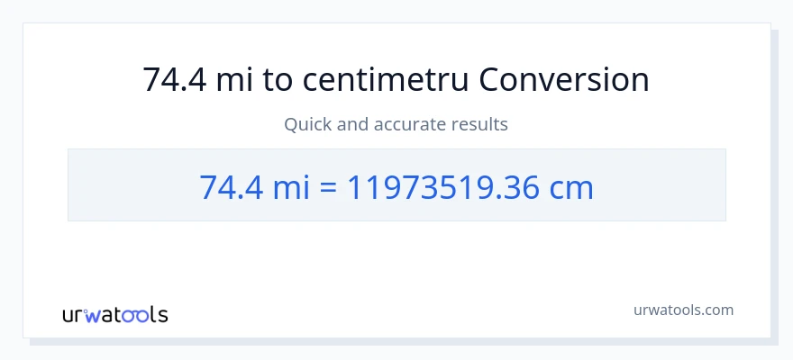 Conversie 74.4 mile la Centimetri