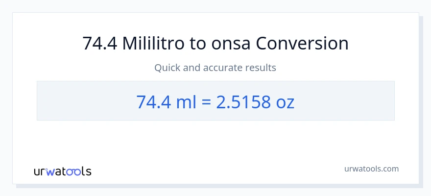 74.4 mga mililitro patungong Mga onsa na conversion
