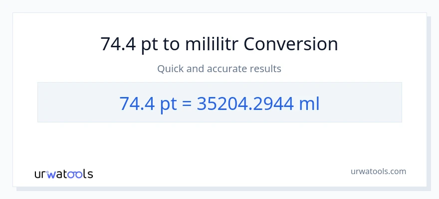 Konwersja 74.4 Pints do mililitry