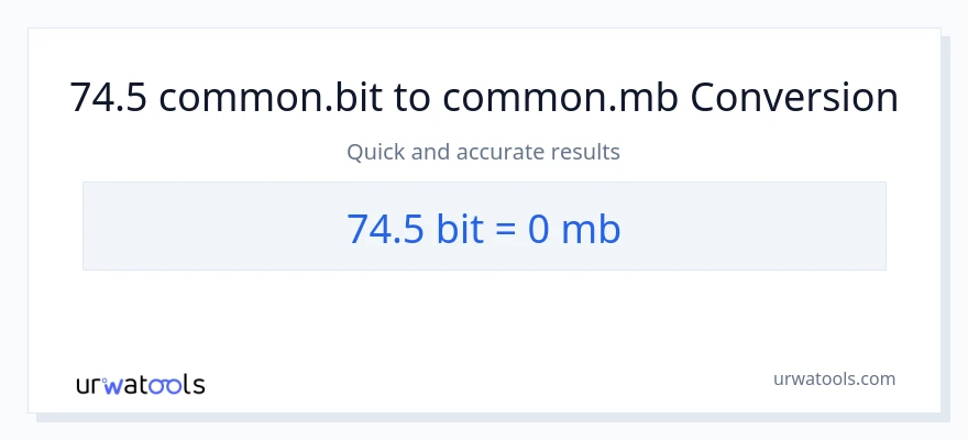 Conversie 74.5 Bits la Megabytes