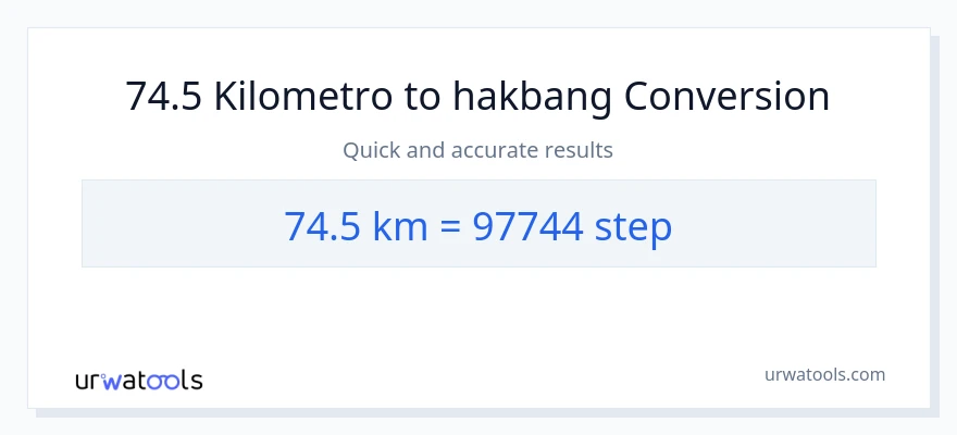 74.5 Kilometro patungong mga hakbang na conversion