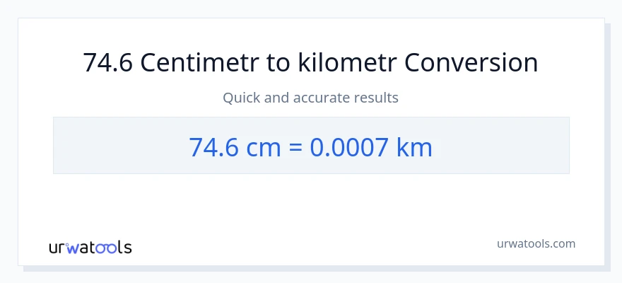 Konverze z Centimetry na Kilometry: 74.6
