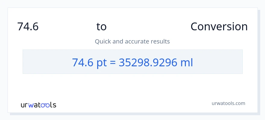 74.6 Pints ൽ നിന്ന് മില്ലിലിറ്റർ ലേക്ക് പരിവർത്തനം