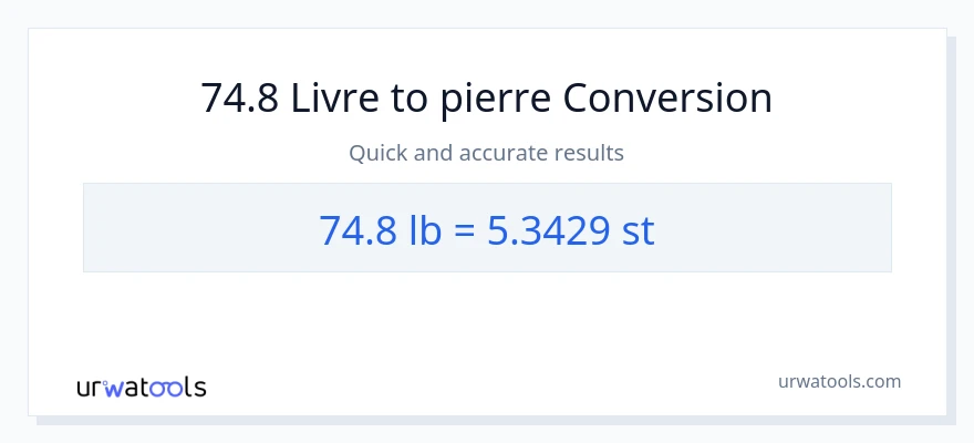 Conversion 74.8 Lbs vers Pierres
