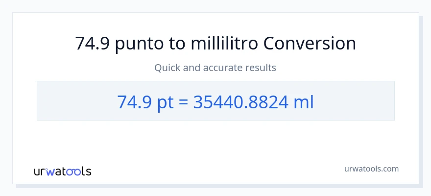 Conversione da 74.9 Pints a millilitri