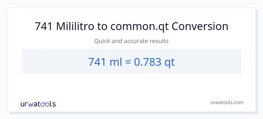 741 mga mililitro patungong Quarts na conversion