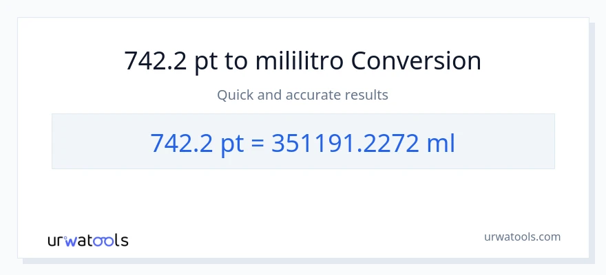 742.2 Pints patungong mga mililitro na conversion