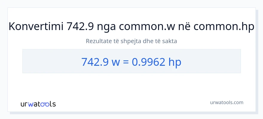 Konvertimi 742.9 vat në kuajfuqi