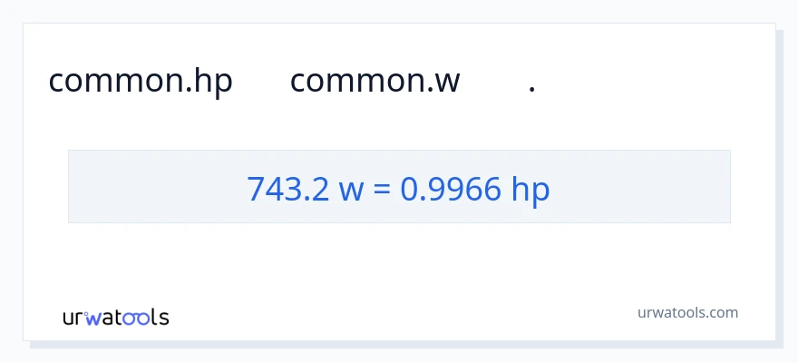 تبدیل 743.2 وات به اسب بخار