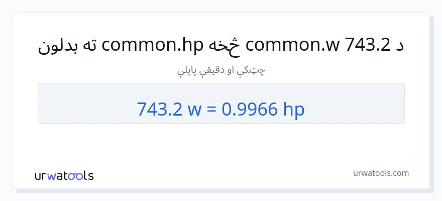 743.2 واټونه ته هارس پاور بدلون