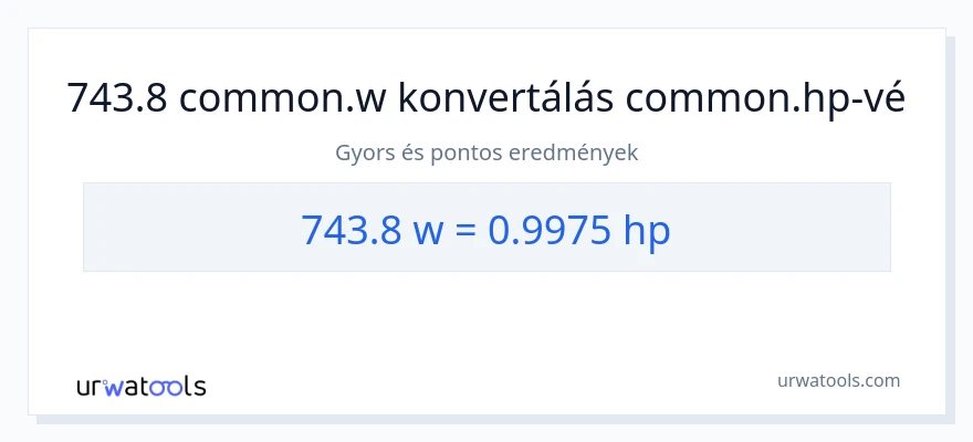 743.8 watt - lóerő konverzió