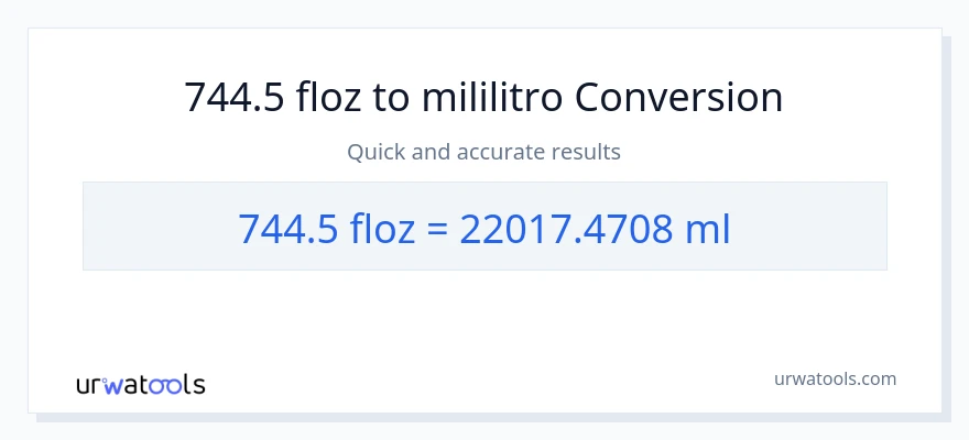 744.5 mga onsa ng likido patungong mga mililitro na conversion
