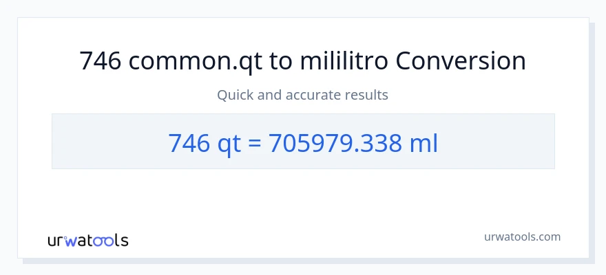 746 Quarts patungong mga mililitro na conversion