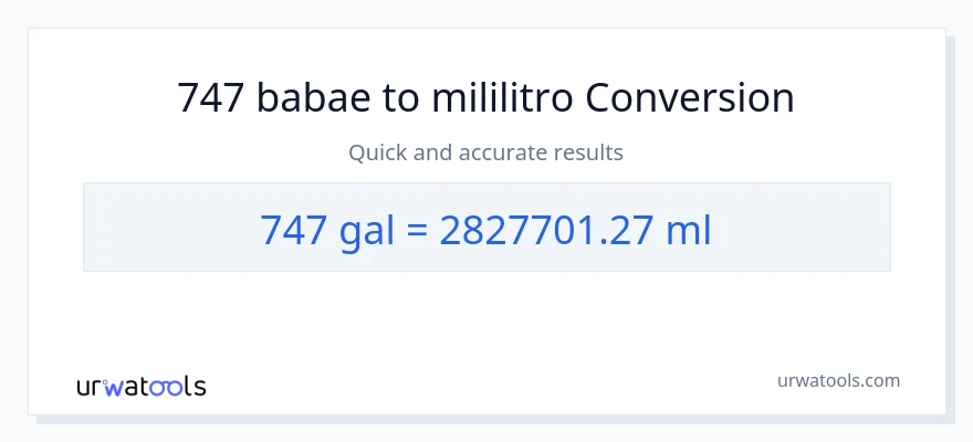 747 Mga galon patungong mga mililitro na conversion