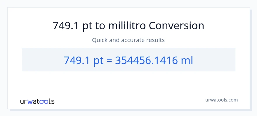 749.1 Pints patungong mga mililitro na conversion