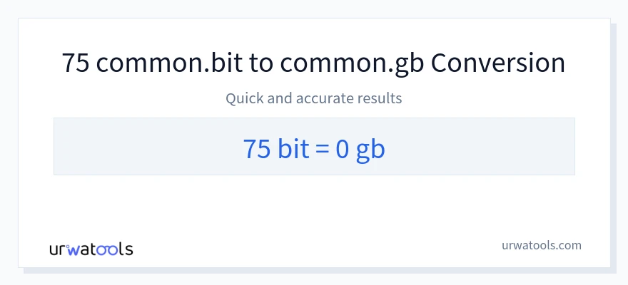 75 Bits 到 Gigabytes 轉換