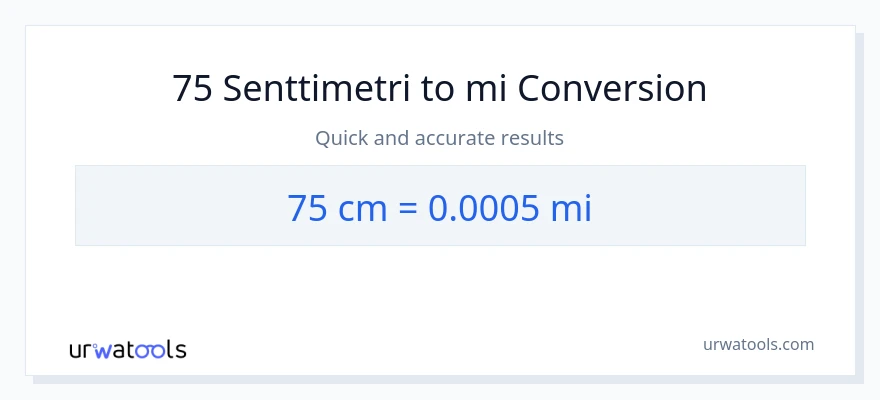 75 Senttimetrit - mailia muunnos
