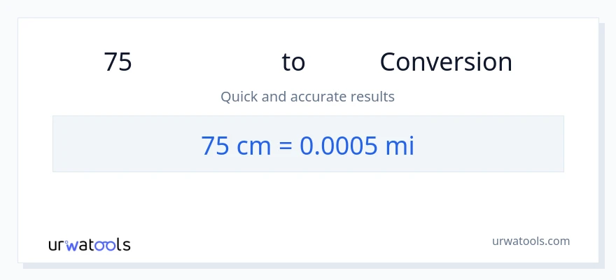 75 Սանտիմետրեր-ից մղոններ փոխակերպում