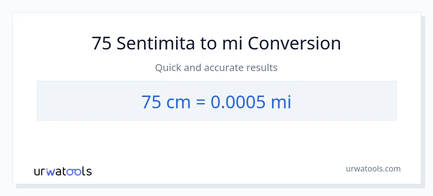 Ubadilishaji wa 75 Sentimita hadi maili