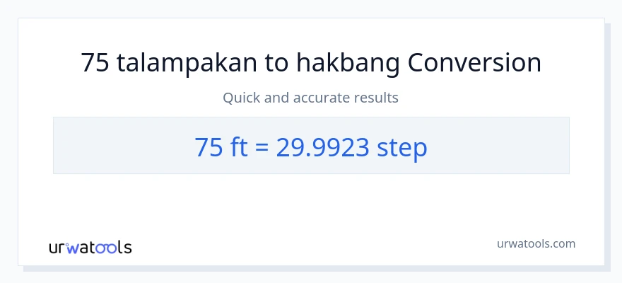 75 Mga Paa patungong mga hakbang na conversion