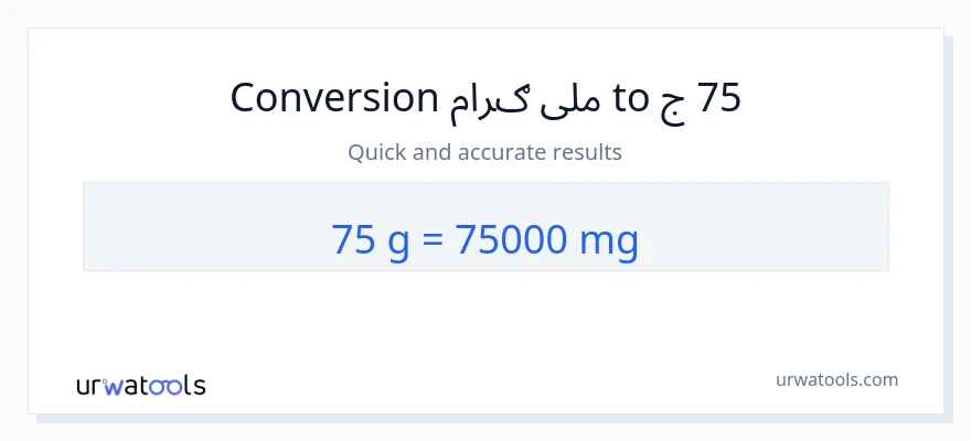 75 ګرامونه ته ملی ګرامونه بدلون