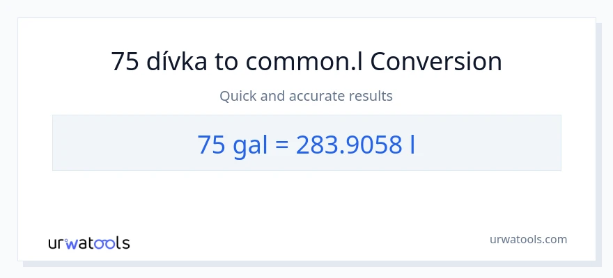Konverze z Galony na Liters: 75