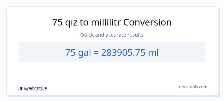 75 Qallonlar-dən millilitr-ə çevrilmə