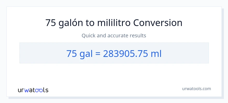 Conversión de 75 Galones a mililitros