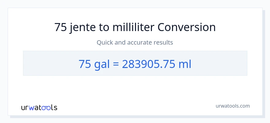 75 Galloner til milliliter konvertering