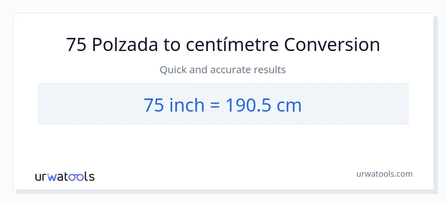 Conversió de 75 Polzades a Centímetres