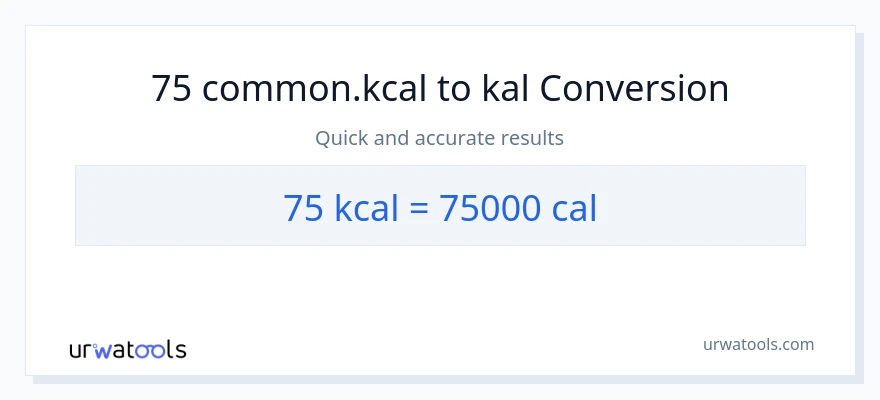 75 Kilocalories patungong mga kaloriya na conversion