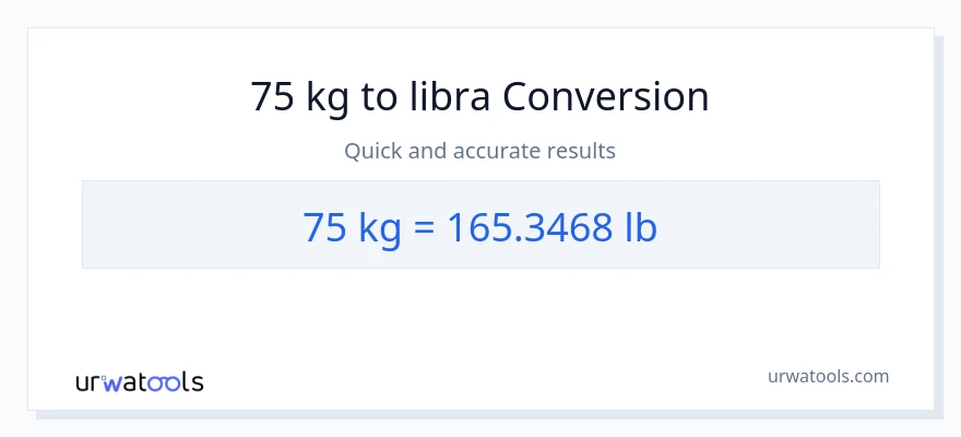 Konverze z kg na Lbs: 75
