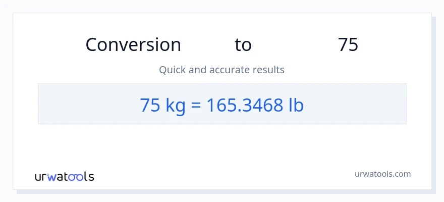 تبدیل 75 کیلوگرم به Lbs