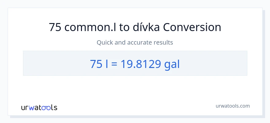 Konverze z Liters na Galony: 75