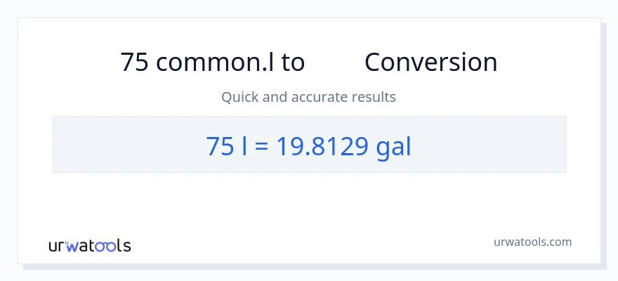 75 Liters ൽ നിന്ന് ഗാലൺസ് ലേക്ക് പരിവർത്തനം