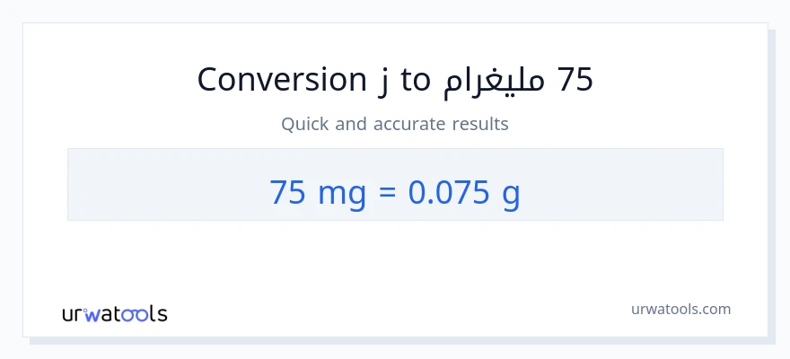 التحويل من 75 ملليغرام إلى غرامات