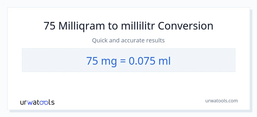 75 milliqram-dən millilitr-ə çevrilmə