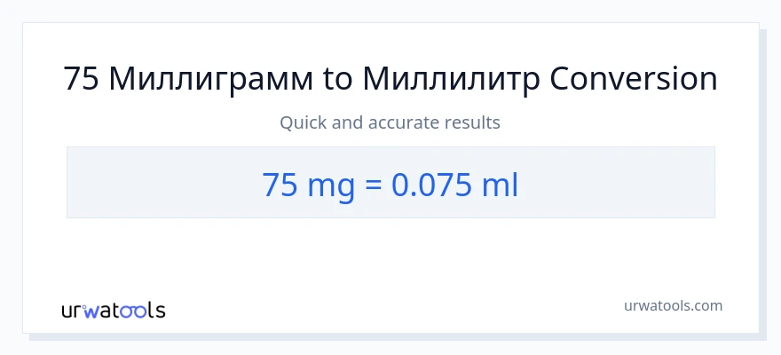 75 миллиграмм-ден миллилитр-ке конверсия