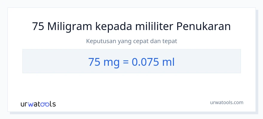 75 milligrams to milliliters conversion