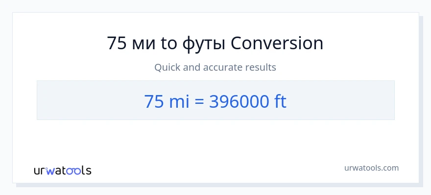 75 мили в Ноги преобразование