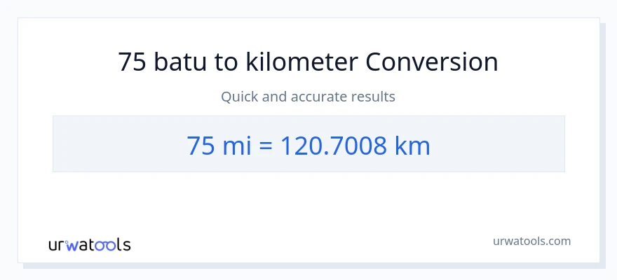 Penukaran 75 batu kepada Kilometer