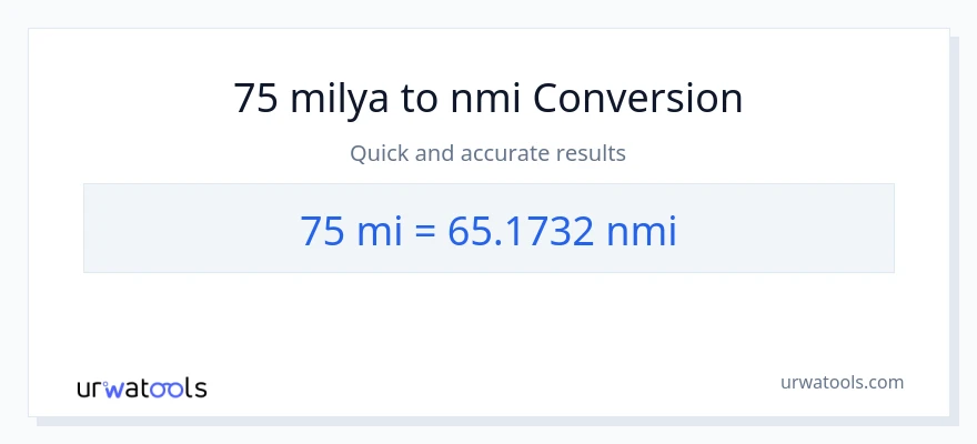 75 milya patungong milyang nautikal na conversion