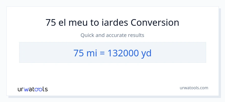Conversió de 75 milles a iardes