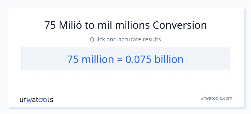 Conversió de 75 milions a milers de milions