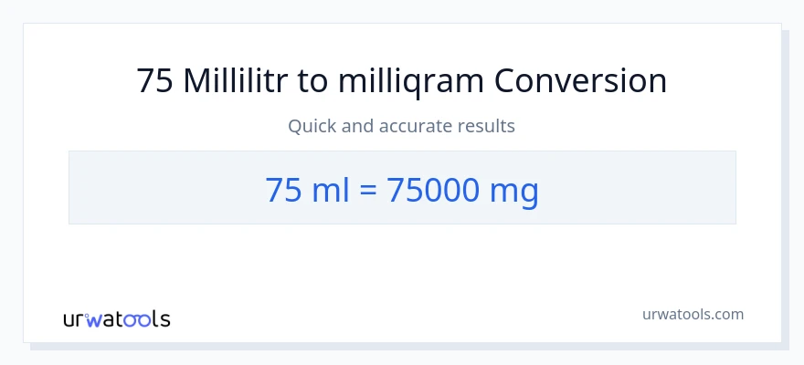 75 millilitr-dən milliqram-ə çevrilmə
