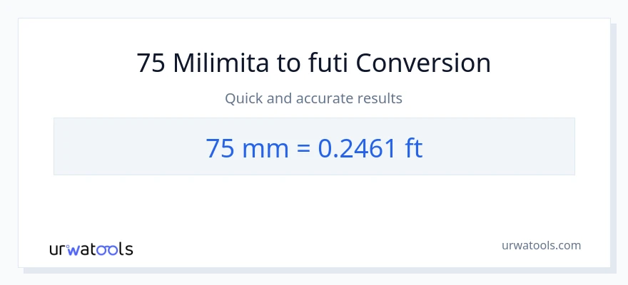 Ubadilishaji wa 75 milimita hadi Miguu