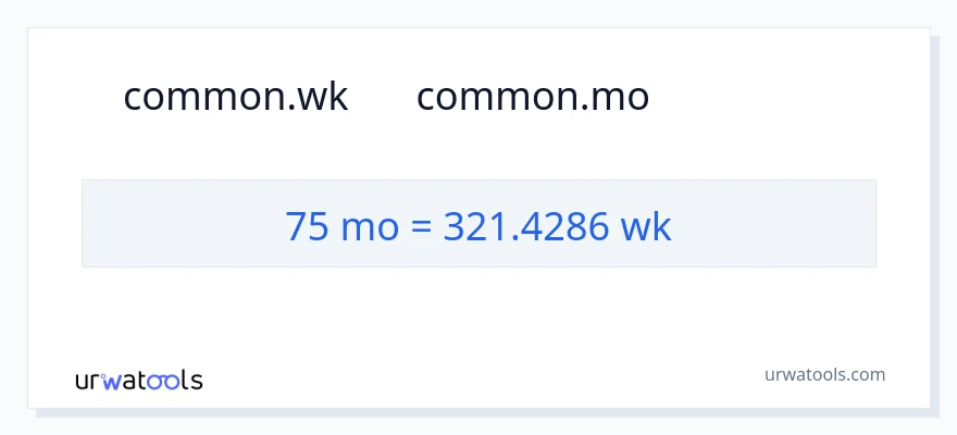 تبدیل 75 ماه‌ها به هفته‌ها
