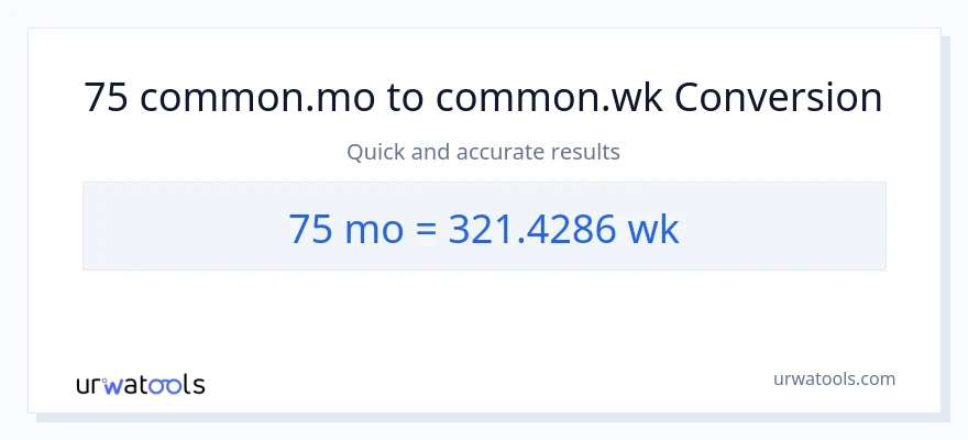 Conversió de 75 Mesos a Setmanes